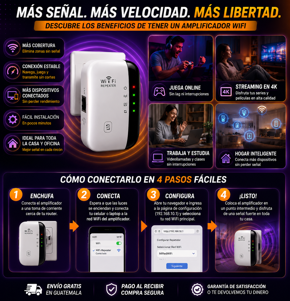 📶 WIFI REPETIDOR – AMPLIFICADOR DE SEÑAL + ENVIO GRATIS 🚚