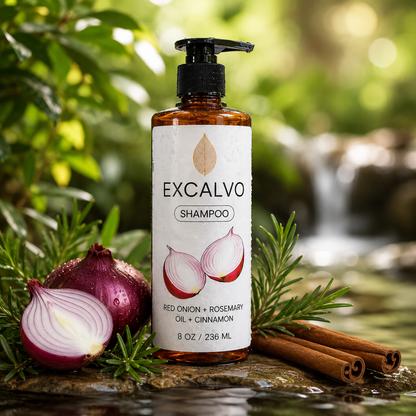 EXCALVO™ Shampoo Natural — Fortalece, Reduce la Caída y Revitaliza tu Cabello