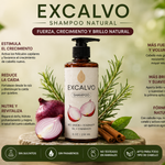 EXCALVO™ Shampoo Natural — Fortalece, Reduce la Caída y Revitaliza tu Cabello