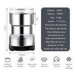 Molinillo Eléctrico Multifuncional 300W - Acero Inoxidable para Café, Especias y Granos.