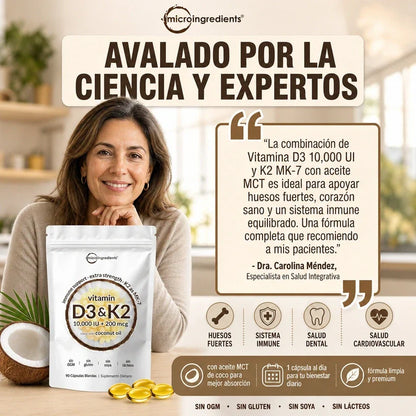 Vitamina D3 + K2 MK-7™ | Huesos, Inmunidad y Corazón, empieza hoy mismo
